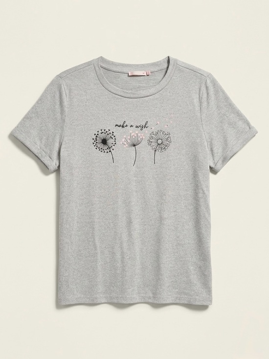 La Vie En Rose Other - La Vie En Rose Grey Graphic 'Make a Wish' Soft Tee